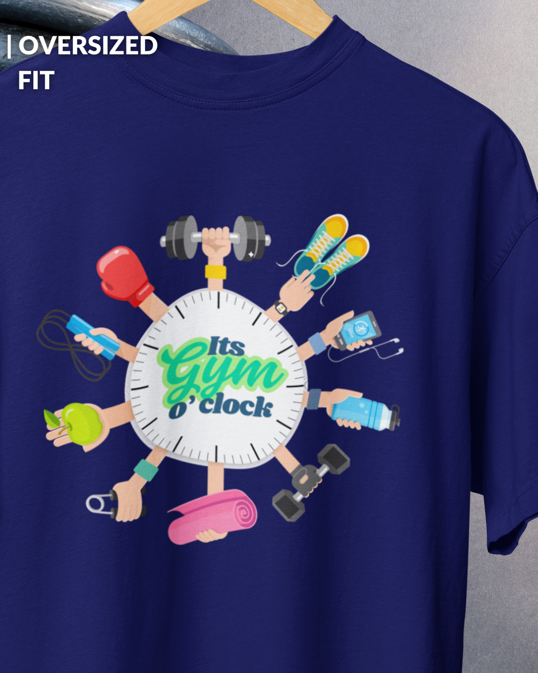Oversized Gym T-Shirt | It's Gym O' Clock