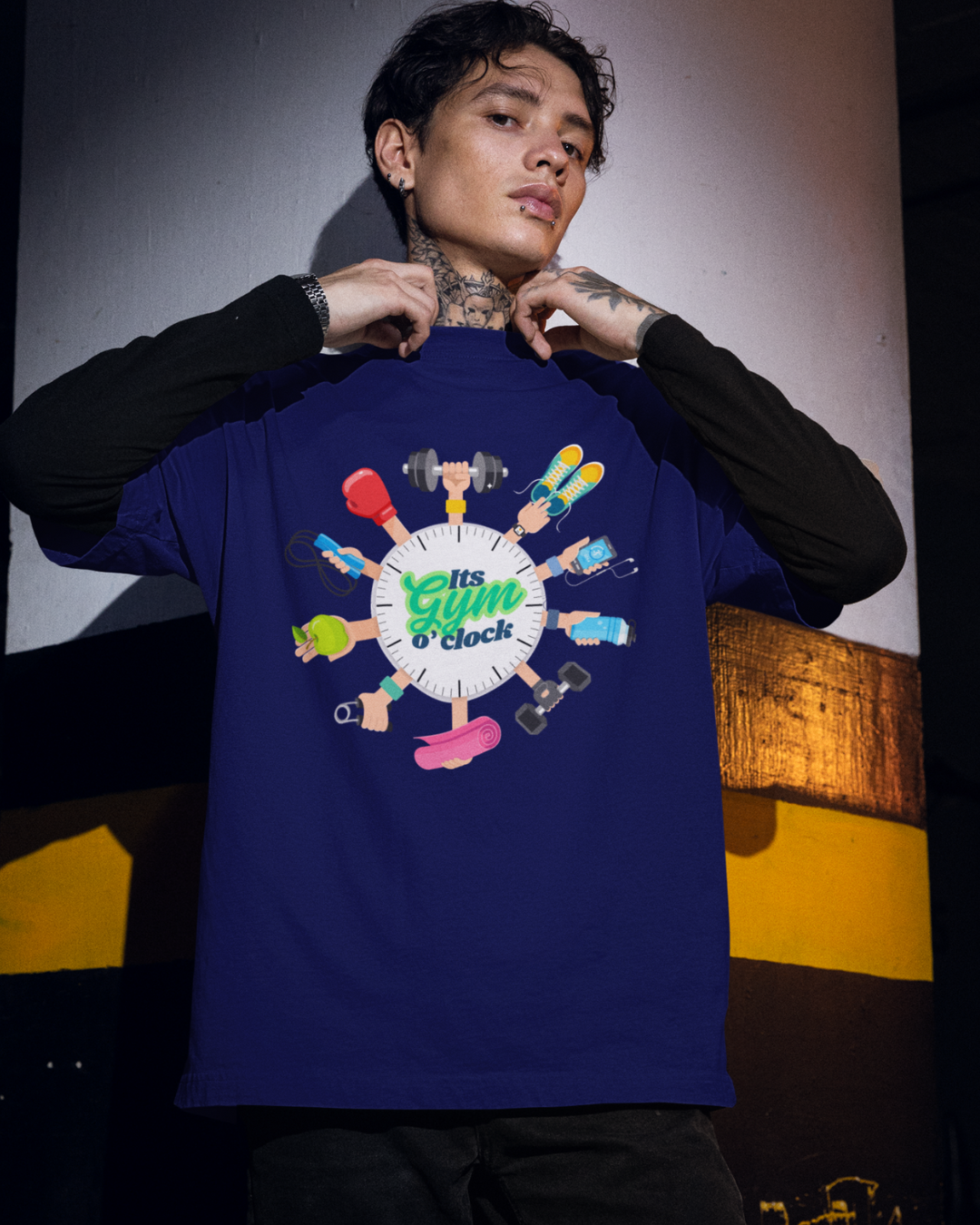 Oversized Gym T-Shirt | It's Gym O' Clock