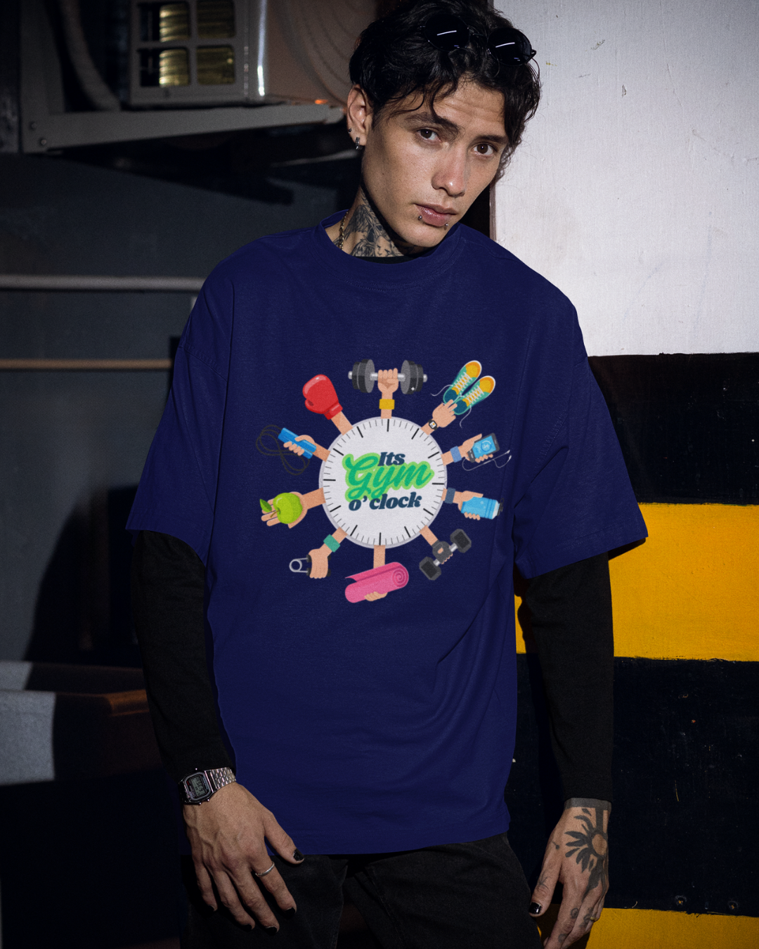 Oversized Gym T-Shirt | It's Gym O' Clock