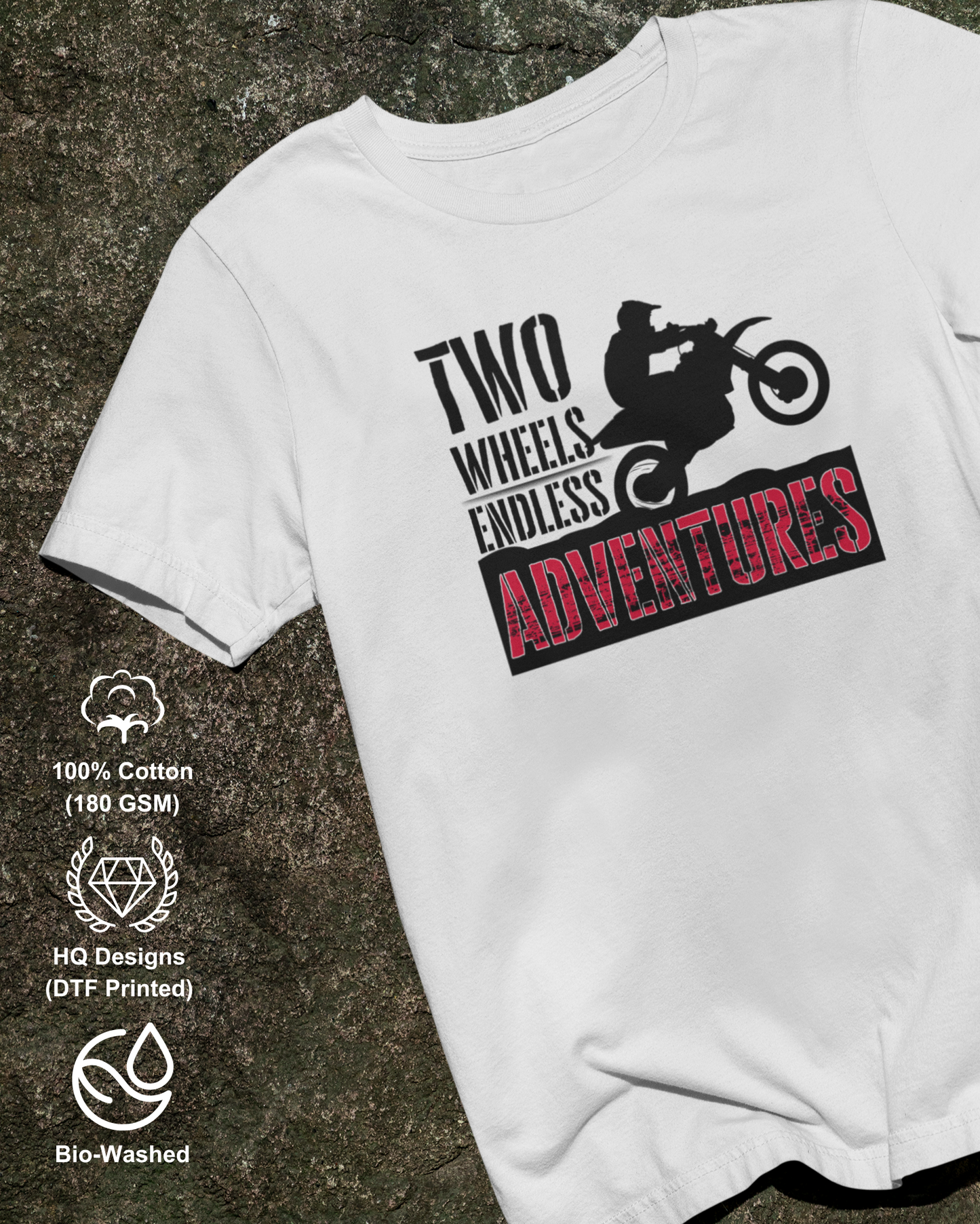Two Wheels Endless Adventures टी-शर्ट
