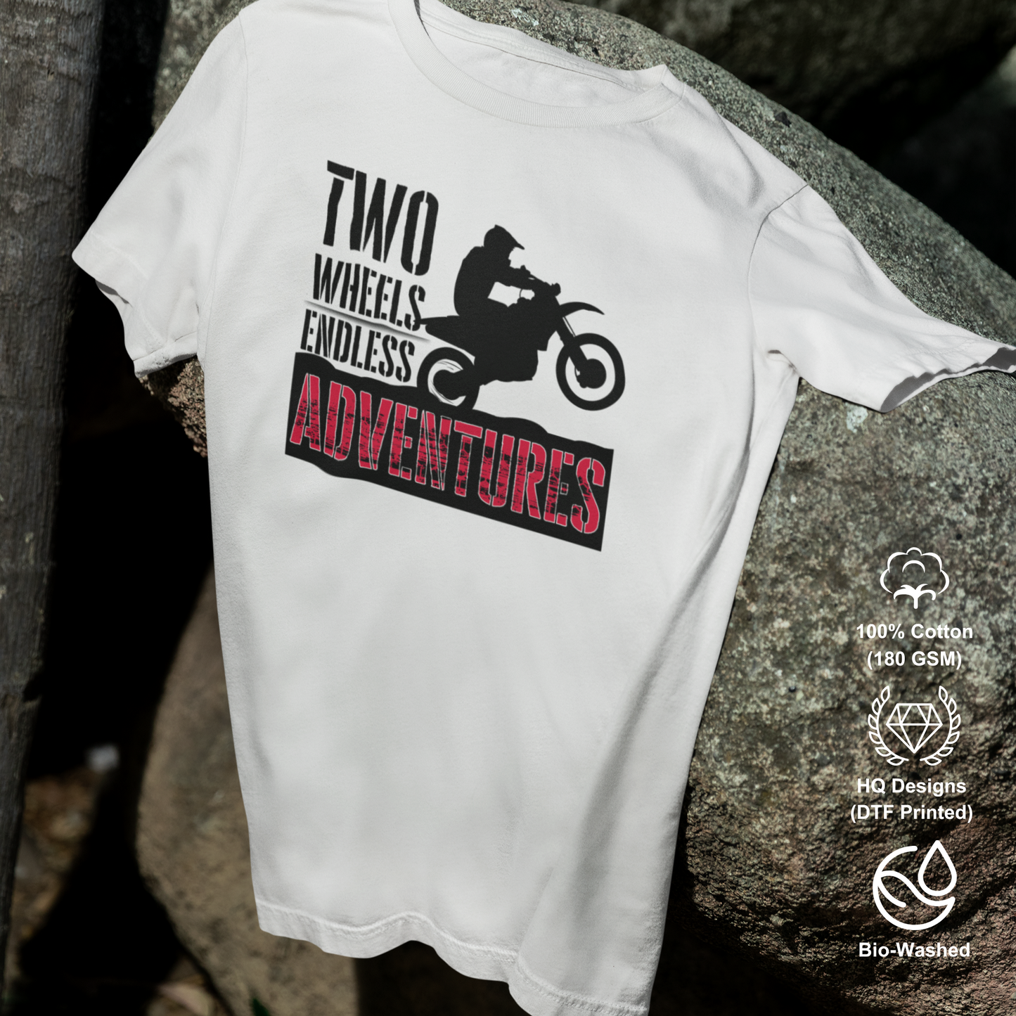 Two Wheels Endless Adventures टी-शर्ट