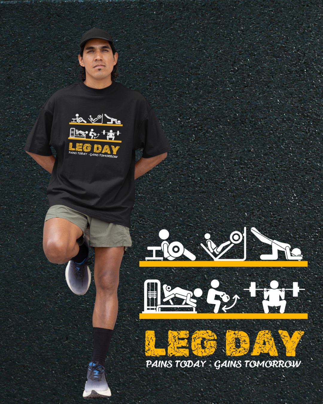 Oversized Gym T-shirt | Leg Day
