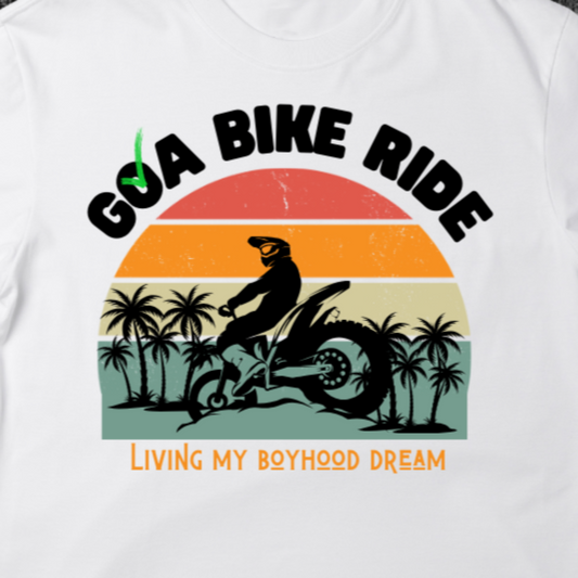 DREAM BIKE RIDE TO GOA | टी-शर्ट - सफ़ेद